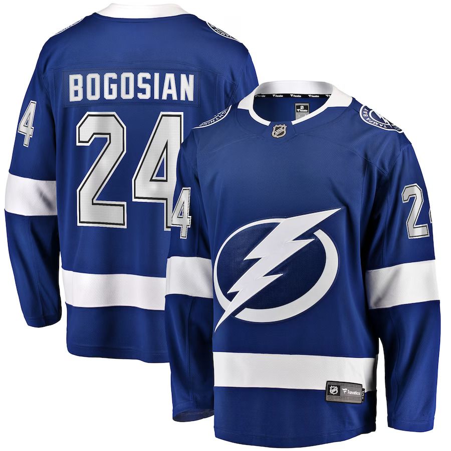 Men Tampa Bay Lightning #24 Zach Bogosian Fanatics Branded Blue Home Breakaway Player NHL Jersey